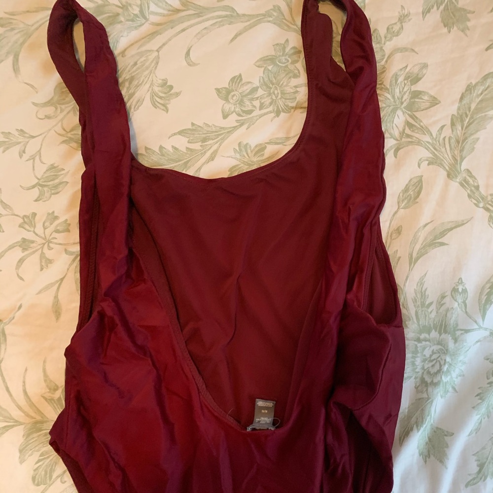 American Eagle Low Back Maroon One-Piece